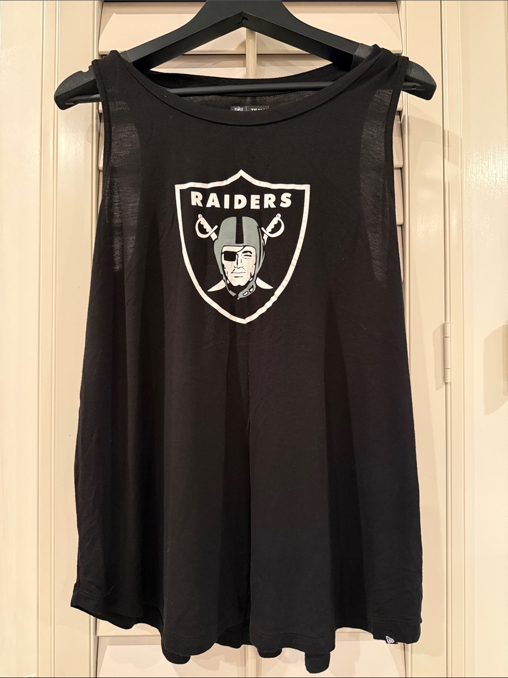 NFL Raiders Women's Black Tank Top with White Shield Logo